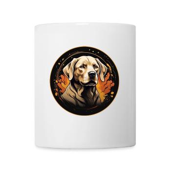 Golden Labrador Retriever Portrait im Farbkreis - Tasse - Weiß - Vorne