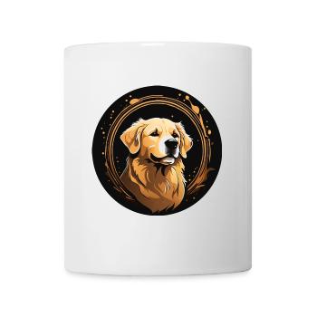Golden Labrador Retriever Portrait im Farbkreis - Tasse - Weiß - Vorne