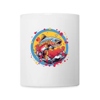 Forelle im bunten Farbkreis - Tasse - Weiß - Vorne