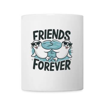 Deux drôles d’amis phoques pour toujours - Mug blanc - blanc - Devant