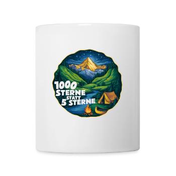 1000 Sterne Sternenhimmel beim Campen - Tasse - Weiß - Vorne