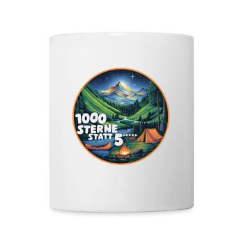 1000 Sterne Sternenhimmel beim Campen - Tasse - Weiß - Vorne