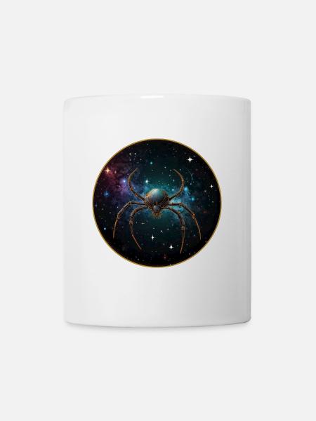 Weltraumspinne im Weltall im Orbit - Tasse - Weiß