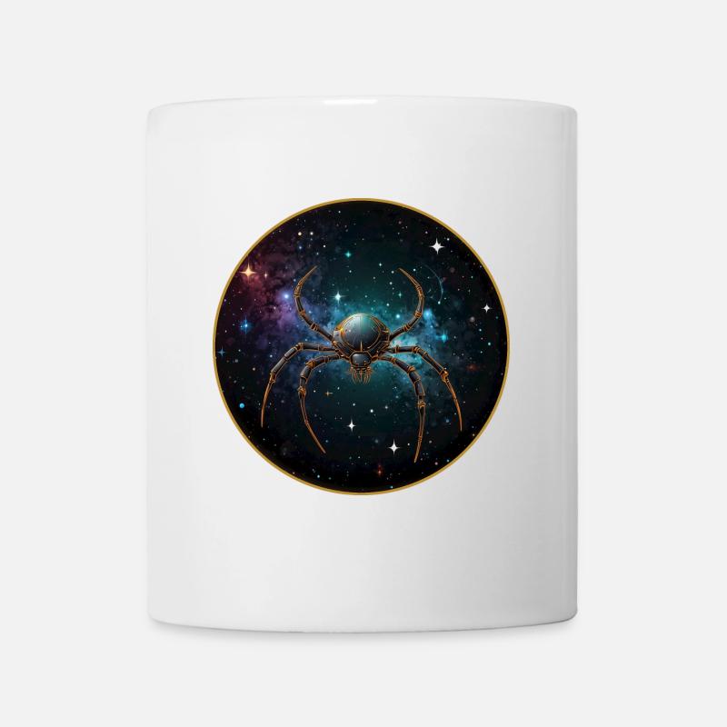 Weltraumspinne im Weltall im Orbit - Tasse - Weiß