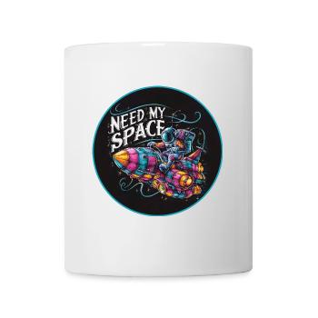 J’ai besoin de ma place Spaceman avec vaisseau spatial - Mug blanc - blanc - Devant