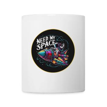 J’ai besoin de ma place Spaceman avec vaisseau spatial - Mug blanc - blanc - Devant