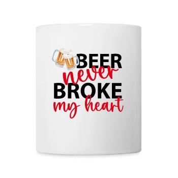 Beer never broke my heart - Tasse - Weiß - Vorne