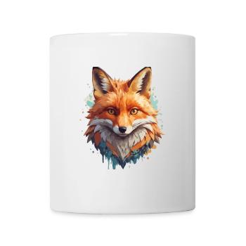 renard dessin animé portrait cool coloré - Mug blanc - blanc - Devant