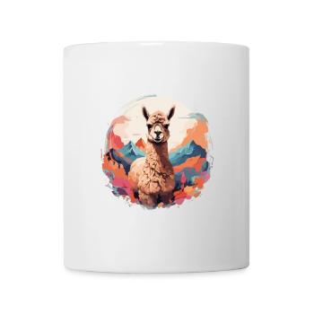 Alpaka Lama Cooler prächtiger Hintergrund - Tasse - Weiß - Vorne