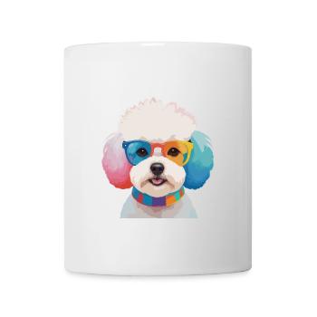 Bichon Frisé Dog Cute Colorful Glasses - Mug - white - Front