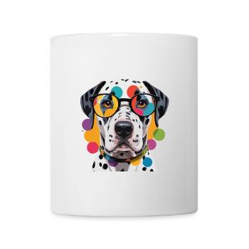 Chien Dalmatien Lunettes Colorées Cool - Mug blanc - blanc - Devant