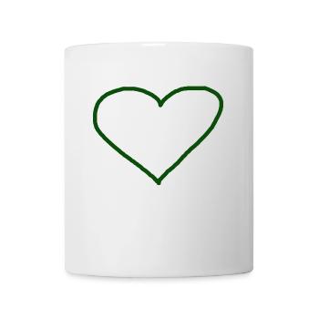 Heart dark green gift idea green - Mug - white - Front
