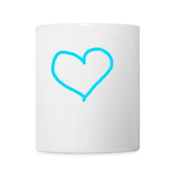 Heart Blue Light Blue Gift Idea Turquoise Cyan Love - Mug - white - Front
