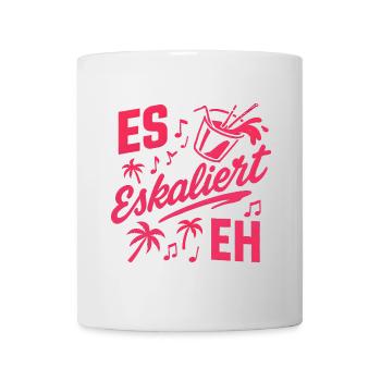 Mallorca Party Spruch Es Eskaliert Eh Malle - Tasse - Weiß - Vorne