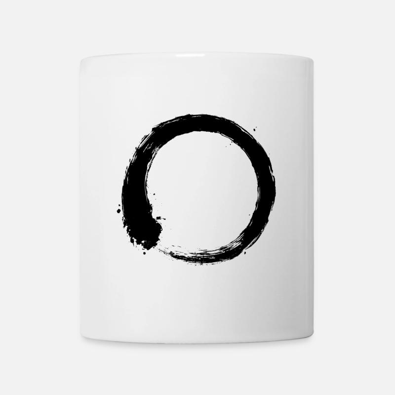 Enso Zen Kreis schwarz - Tasse - Weiß