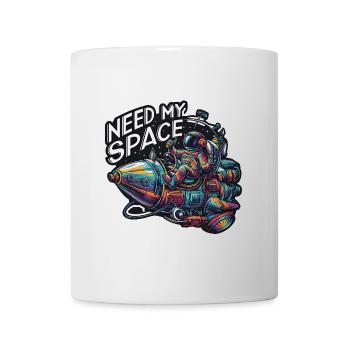 J’ai besoin de ma place Spaceman avec vaisseau spatial - Mug blanc - blanc - Devant