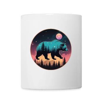 Grizzly Bear Kodiak Bear Silhouette d’ours brun - Mug blanc - blanc - Devant