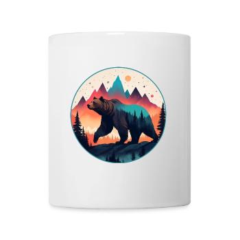 Grizzly Bear Kodiak Bear Silhouette d’ours brun - Mug blanc - blanc - Devant