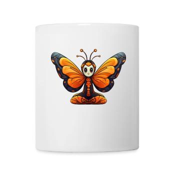Schmetterling Yoga - Tasse - Weiß - Vorne