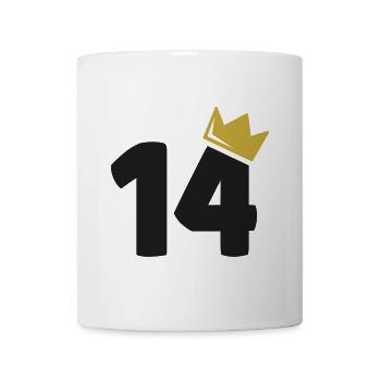 14. Geburtstag Krone 14 Jahre Zahl - Tasse - Weiß - Vorne