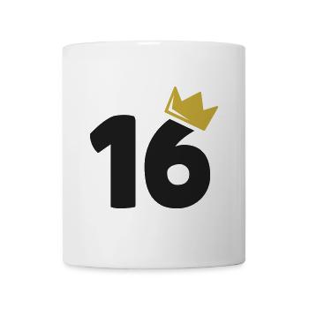 16. Geburtstag Krone 16 Jahre Zahl - Tasse - Weiß - Vorne