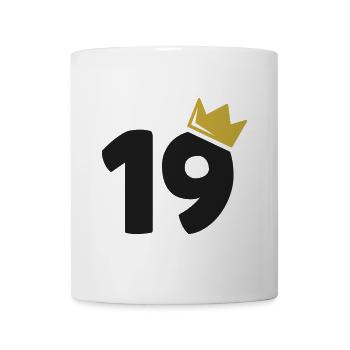 19. Geburtstag Krone 19 Jahre Zahl - Tasse - Weiß - Vorne