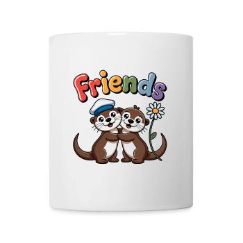 Deux loutres sont la joie et les copains - Mug blanc - blanc - Devant