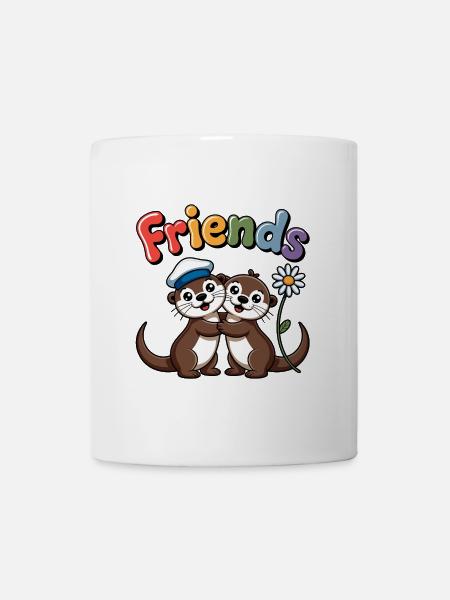 Deux loutres sont la joie et les copains - Mug blanc - blanc