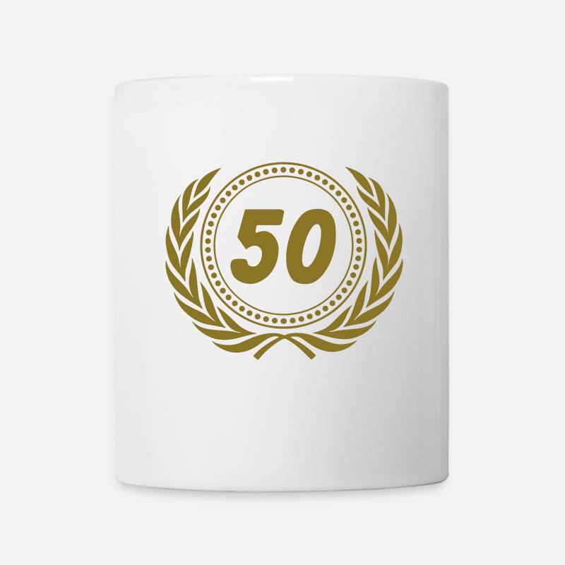 50.Geburtstag , 50 Jubiläum Lorbeerkranz ...(25) - Tasse - Weiß