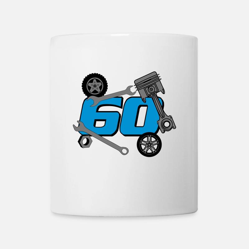 60e anniversaire, tournevis ./+ - Mug blanc - blanc