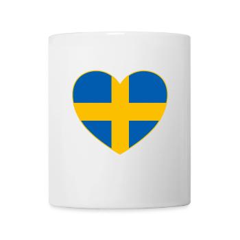 Schweden Flagge Herz - Tasse - Weiß - Vorne