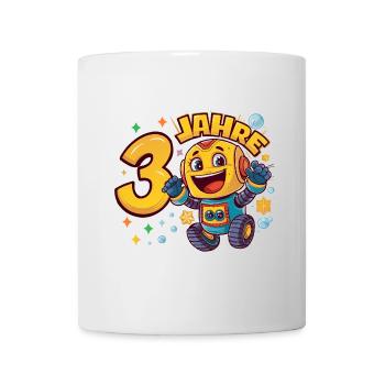 Dritter Geburtstag Kleiner Astronaut Roboter - Tasse - Weiß - Vorne