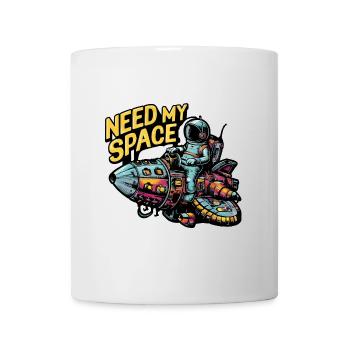 J’ai besoin de ma place Spaceman avec vaisseau spatial - Mug blanc - blanc - Devant
