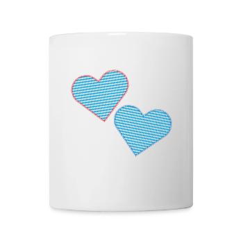 Bayrische Herzen als Patches - Tasse - Weiß - Vorne