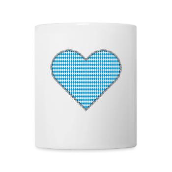 Bayrisches Herz als Patches - Tasse - Weiß - Vorne