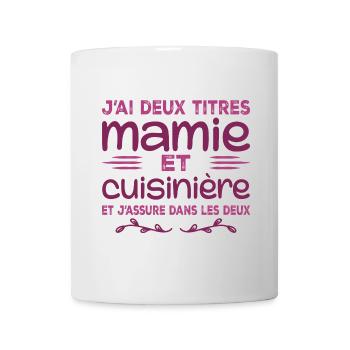 Zwei Titel Oma Köchin | Oma, Küche - Tasse - Weiß - Vorne