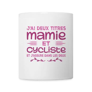 Zwei Titel Oma Radsportlerin | Oma | Fahrrad - Tasse - Weiß - Vorne