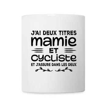 Zwei Titel Oma Radsportlerin | Oma | Fahrrad - Tasse - Weiß - Vorne