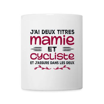 Zwei Titel Oma Radsportlerin | Oma | Fahrrad - Tasse - Weiß - Vorne