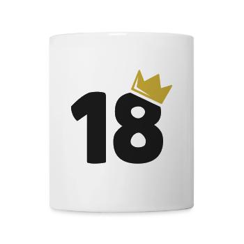 18. Geburtstag Krone 18 Jahre Zahl - Tasse - Weiß - Vorne