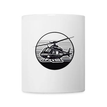 Helikopter in Schwarz Weiß - Tasse - Weiß - Vorne