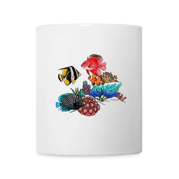 Exotische Fische und Korallen - Tasse - Weiß - Vorne