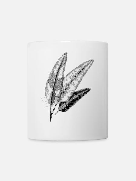 Drei Federn - Tasse - Weiß