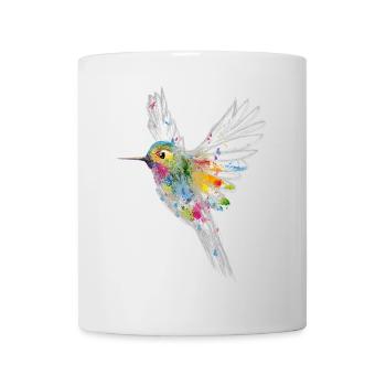 buntes Kolibri Aquarell Graffiti - Tasse - Weiß - Vorne