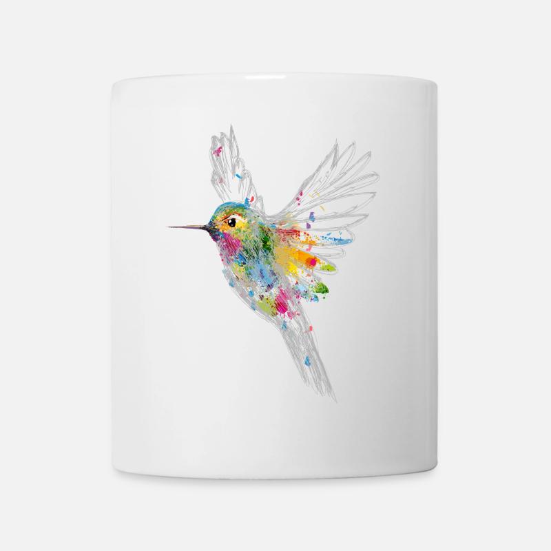 Un colibri Aquarelle Graffiti - Mug blanc - blanc