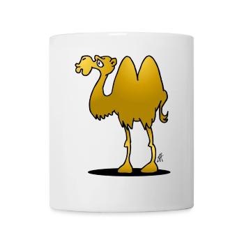 Whimsical Camel Cartoon Illustration - Mug - white - Front