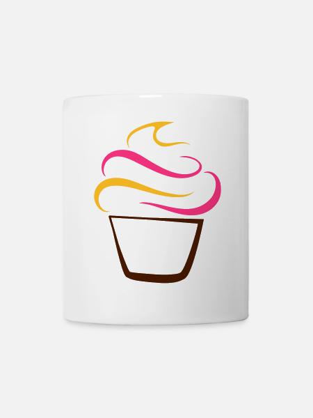 un dessin à la plume un petit gâteau - Mug blanc - blanc