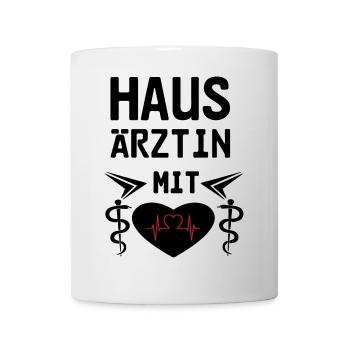 Hausärztin mit Herz Geschenk - Tasse - Weiß - Vorne