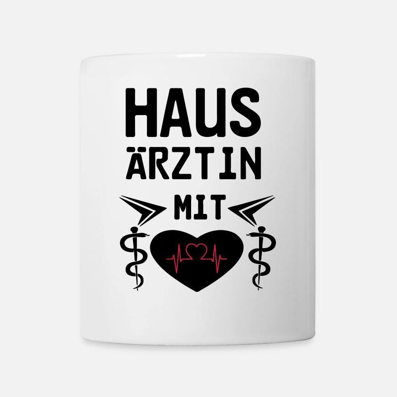 Hausärztin mit Herz Geschenk - Tasse - Weiß