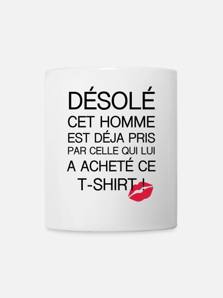 Désolé Homme pris - Mug blanc - blanc